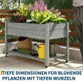 Garvee Hochbeet aus Holz, mit Rollen und Ablageboden, Pflanzkasten, Pflanztrog, Blumenkübel, Kräuterbeet, für Garten, Balkon und Terrasse, 122×61×76 cm, grau - Thumbnail 6
