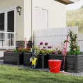 LZQ Hochbeet Metall 180x90x58cm M für Garten Verzinktes Gemüsebeet Pflanzkasten Pflanzenbeet Kräuterbeet aus Rostfreiem Stahl Frühbeet Hochbeete für Gemüse Blumen Kräuter, Rechteckigl Schwarz 975L - Thumbnail 9