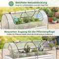 GOPLUS 3 in 1 Hochbeet mit Gewächshaus, Pflanzkasten mit abnehmbarem PVC-Abdeckung & 2 Fenstern, Blumenbeet Metall mit offener Boden, Outdoor Frühbeet für Gemüse, Kräuter & Blumen, 202 x 101 x 81 cm - Thumbnail 4
