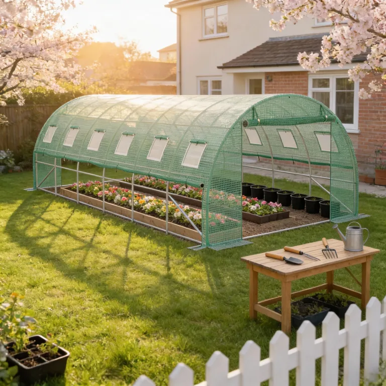 SUBTLETY Gewächshaus 3×2×2 m Foliengewächshaus Belüftung Tomatengewächshaus mit Fenstern & Reißverschlusstürenk, Folientunnel aus Verzinktem Stahlrahmen Frostschutz für Gartenpflanzen, Grün – Bild 10