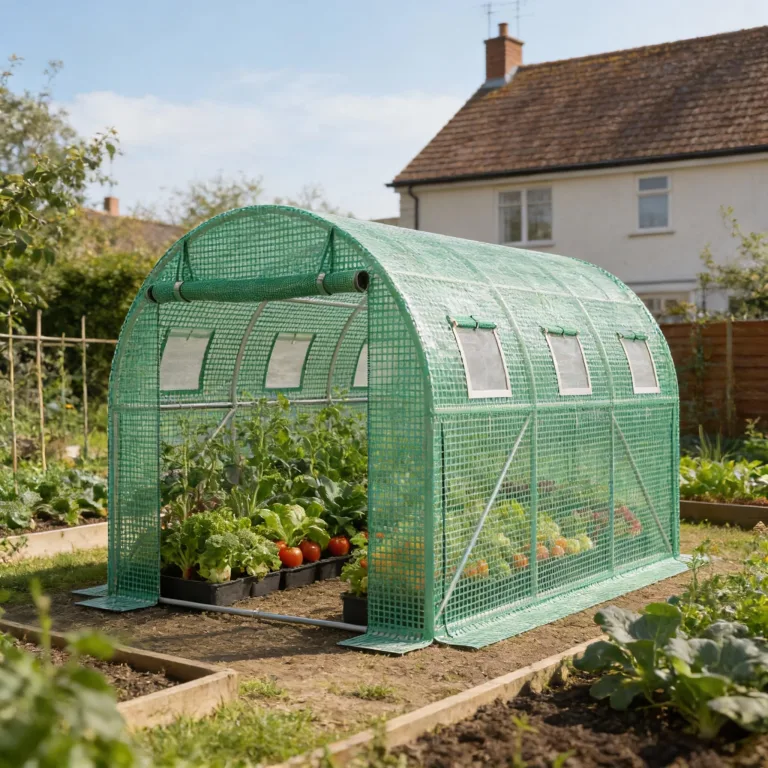 SUBTLETY Gewächshaus 3×2×2 m Foliengewächshaus Belüftung Tomatengewächshaus mit Fenstern & Reißverschlusstürenk, Folientunnel aus Verzinktem Stahlrahmen Frostschutz für Gartenpflanzen, Grün – Bild 1