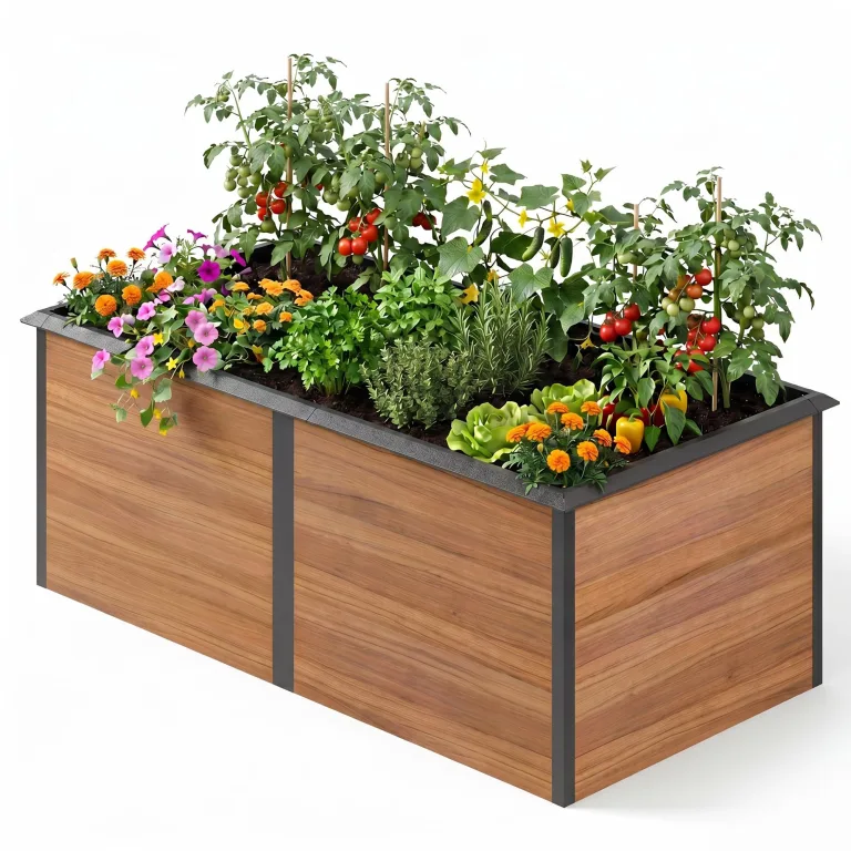 Amopatio Hochbeet Metall 200x100x77 cm Holzoptik, 1 mm Zink-Aluminium Pflanzbeet, 1540L Stabil Gemüsebeet, Wetterfest Gartenbeet Pflanzkasten Kräuterbeet für Outdoor & Balkon, Braun – Bild 9