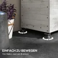Outsunny Hochbeet aus Holz mit Schrankfach, Kräuterbeet mit Rollen, Pflanzkasten und Blumenkasten mit Vliesstoff für Balkon, Garten, 110 x 50 x 95 cm, Weiß - Thumbnail 5