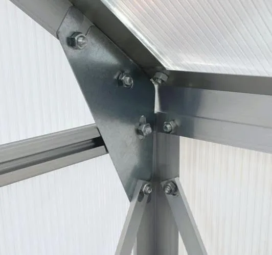 ESTEXO Aluminium Gewächshaus Treibhaus ohne oder inkl. Fundament Tomatenhaus Pflanzhaus mit Hohlkammerstegplatten (370x190x195 cm) – Bild 7