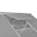 Verstärktes Gewächshaus Aluminium 3,46 m² mit doppelwandigen Polycarbonatplatten, UV-beständig und wärmeisolierend, robuste Aluminiumkonstruktion, Dachrinnensystem und Lüftung, - Thumbnail 6