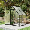 Aluminium Gewächshaus 6x4FT mit Fundament & Dachfenster, stabiles Tomatenhaus wetterfest & rostfrei, temperaturbeständiges Treibhaus für Gemüse & Pflanzen Frühbeet & Pflanzenhaus 125x180x195cm - Thumbnail 8