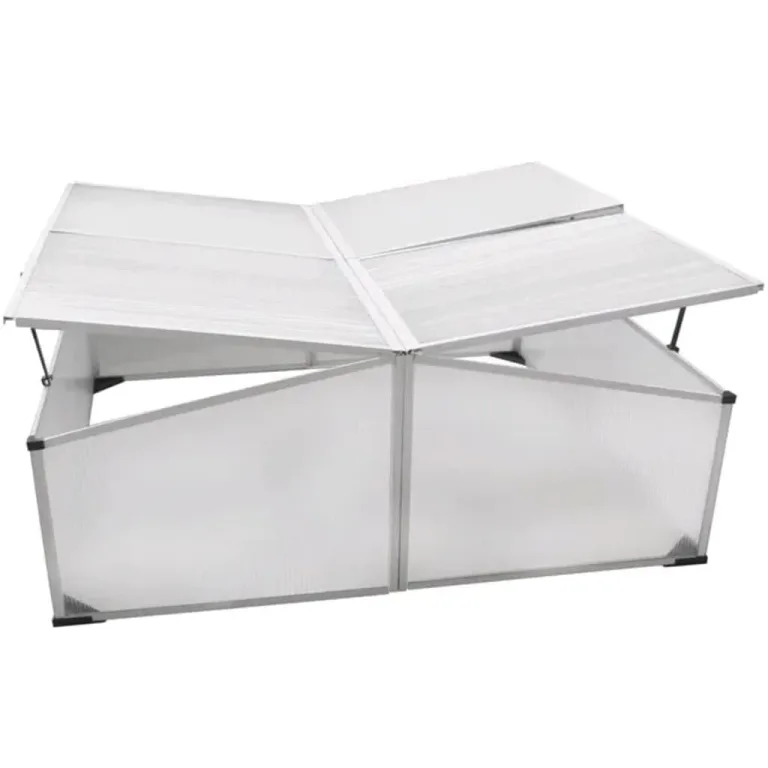 Frühbeet mit 4 Deckeln aus Polycarbonat, Aluminiumrahmen, 108 x 41 x 110 cm, wetterfest und UV-beständig, ideal für Gewächshaus, Tomatenhaus, Pflanzenhaus, Frostschutz und Anzucht im Garten – Bild 4