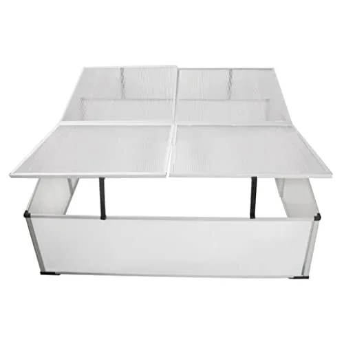 Frühbeet mit 4 Deckeln aus Polycarbonat, Aluminiumrahmen, 108 x 41 x 110 cm, wetterfest und UV-beständig, ideal für Gewächshaus, Tomatenhaus, Pflanzenhaus, Frostschutz und Anzucht im Garten – Bild 8