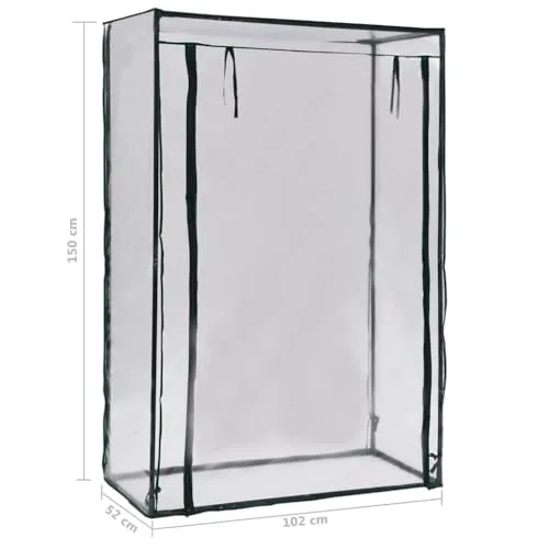 Tomaten-Gewächshaus 102 x 52 x 150 cm mit pulverbeschichtetem Stahlrohrrahmen und PVC-Folie, wetterfestes Pflanzenhaus für Garten, Balkon, Terrasse, Schutz für Gemüse, Tomaten, Aussaat – Bild 10