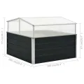Gewächshaus Anthrazit 100x100x77 cm Verzinkter Stahl - Frühbeet mit abnehmbarem Dach und PC-Platten - Treibhaus für Pflanzen Gemüse Kräuter auf Balkon und Terrasse - Thumbnail 7