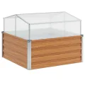 Gewächshaus Anthrazit 100x100x77 cm Verzinkter Stahl - Frühbeet mit abnehmbarem Dach und PC-Platten - Treibhaus für Pflanzen Gemüse Kräuter auf Balkon und Terrasse - Thumbnail 10