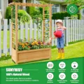 SUNYRISY Holz Hochbeet mit Rankgitter, Blumenkasten mit Rankhilfe, Garten Pflanzkübel mit Spalier, Garten Pflanzkasten Pflanzkübel mit oberem Rankgitter - Thumbnail 10