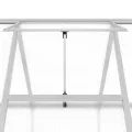 Garten-Gewächshaus, Aluminium, 224 x 169 x 202 cm, mit Polycarbonat-Paneelen, rostbeständigem Rahmen, verzinkter Stahlbasis, integrierter Regenrinne und verstellbarem Belüftungsfenster - Thumbnail 9