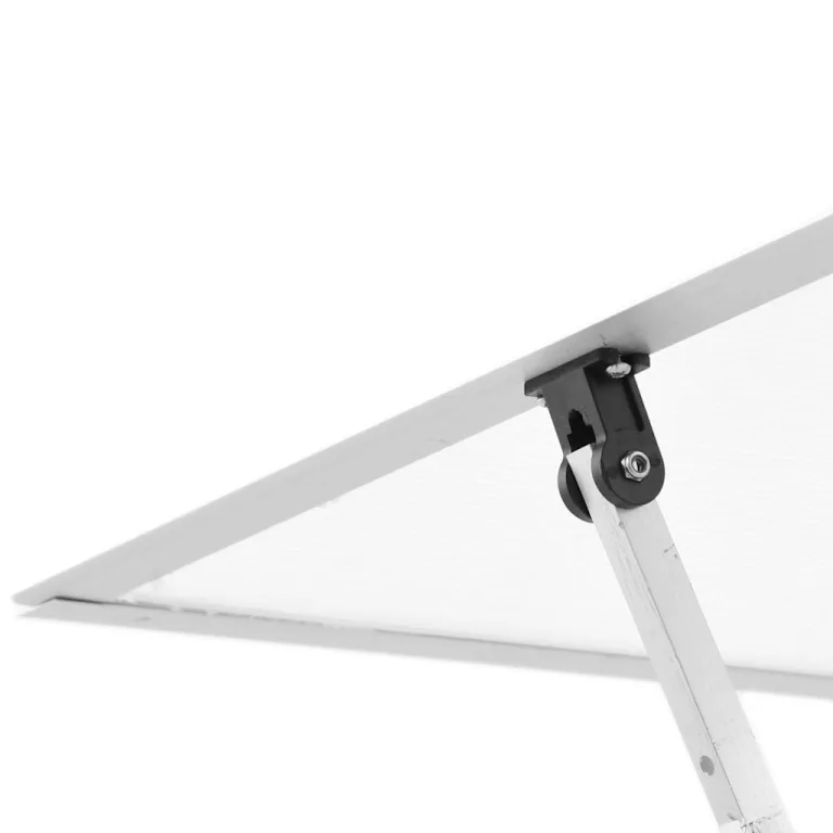 Aluminium Gewächshaus Silbern 169x169x202 cm mit Dachrinnensystem, Polycarbonatplatten, Fundamentrahmen aus verzinktem Stahl und verstellbarem Lüftungsfenster für Hobbygartenbau – Bild 8