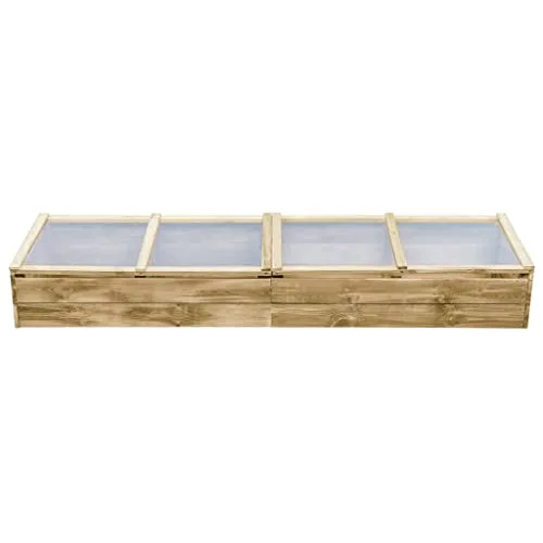 Gewächshaus aus imprägniertem Kiefernholz 200x50x35 cm, Hochbeet mit Dachkonstruktion für Blumen und Kräuter, Robustes Pflanzgefäß für den Garten, einfache Montage – Bild 9