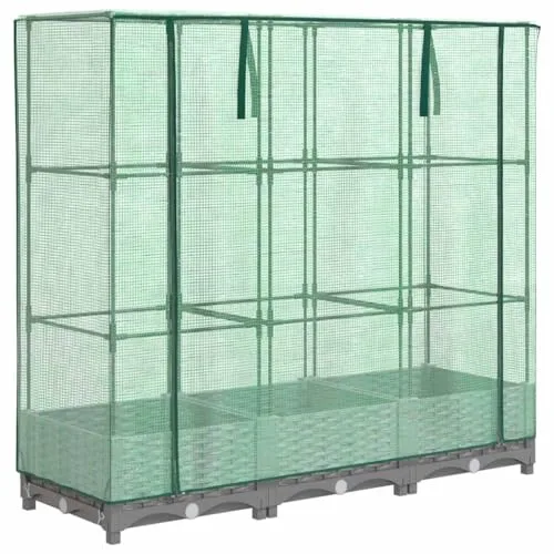 Hochbeet mit Gewächshaus 120x40x123 cm als Frühbeet für Gemüse und Kräuter, Pflanzenhaus mit wasserfester Abdeckung und Stabiler Rahmenkonstruktion – Bild 10