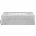 Gewächshaus Aluminium 481x250x195 cm, 12 m² Grundfläche, doppelwandige Polycarbonat-Platten, UV-beständig, Thermisch isoliert, stabiles Aluminium-Gewächshaus mit Dachöffnungen - Thumbnail 3