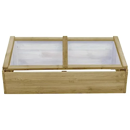 Gewächshaus aus imprägniertem Kiefernholz 100x50x35 cm, Holz Gewächshaus für Blumenbeet, Garten-Gewächshaus mit Dachkonstruktion, Robustes Pflanzgefäß für Blumen und Kräuter – Bild 9