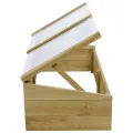 Gewächshaus aus imprägniertem Kiefernholz 100x50x35 cm, Holz Gewächshaus für Blumenbeet, Garten-Gewächshaus mit Dachkonstruktion, Robustes Pflanzgefäß für Blumen und Kräuter - Thumbnail 5