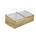 Gewächshaus aus imprägniertem Kiefernholz 100x50x35 cm, Holz Gewächshaus für Blumenbeet, Garten-Gewächshaus mit Dachkonstruktion, Robustes Pflanzgefäß für Blumen und Kräuter - Thumbnail 6