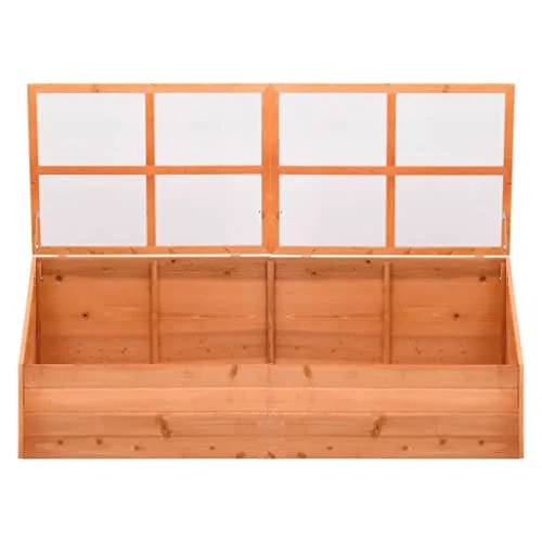 Holz Gewächshaus 180 cm mit Scharnierdeckel, Frühbeet für Kräuter und Setzlinge, 180x57x62 cm Pflanzenhaus aus PC-Platte und starkem Holz für Gemüse und Blumen – Bild 10