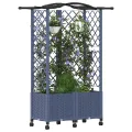 vidaXL Hochbeet mit Rankgitter und Dach Hellgrau 122 x 40 x 144 cm PP, Garten & Terrasse, moderner Kräutertopf, Hochbeet mit Dach, mobil, Gemüse, Urbane Gartenideen - Thumbnail 10