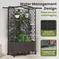 vidaXL Hochbeet mit Rankgitter und Dach Braun 122 x 40 x 144 cm PP, Garten & Terrasse, moderner Kräutertopf, Hochbeet mit Dach, mobil, Gemüse, Urbane Gartenideen - Thumbnail 5