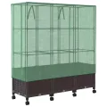 vidaXL Gartenplanter mit Gewächshausabdeckung und Rädern 3 STK. Braun, Garten- und Terrassenbox, modern, rechteckig mit mobilen Pflanzcontainer, höhenverstellbar, wasserfest - Thumbnail 7