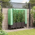 vidaXL Gartenplanter mit Gewächshausabdeckung und Rädern 3 STK. Braun, Garten- und Terrassenbox, modern, rechteckig mit mobilen Pflanzcontainer, höhenverstellbar, wasserfest - Thumbnail 9