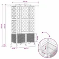 vidaXL Hochbeet mit Rankgitter und Dach Grau 122 x 40 x 144 cm PP, Garten & Terrasse, moderner Kräutertopf, Hochbeet mit Dach, mobil, Gemüse, Urbane Gartenideen - Thumbnail 3