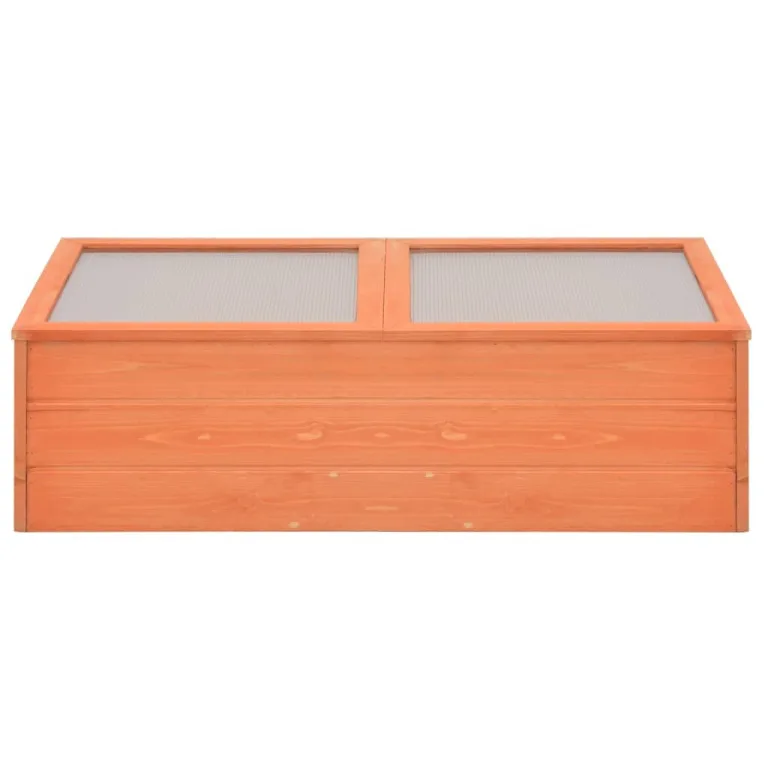 Frühbeet Holz 100x50x34 cm, Pflanzenhaus aus Holz mit PC-Platte und Scharnierdeckel, Gewächshaus für Kräuter, Gemüse und Blumen, einfache Montage, Schutz vor Kälte und Frost im – Bild 2