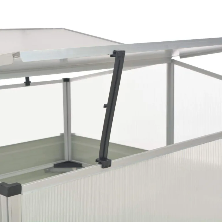 Gewächshaus Braun aus verzinktem Stahl 100 x 100 x 85 cm mit PC-Board Dach abnehmbar, Pflanzgefäß für Balkon, Garten, Terrasse, frostbeständig und winterhart, ideal für Kräuter, Blumen – Bild 4
