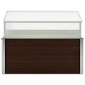 Gewächshaus Braun aus verzinktem Stahl 100 x 100 x 85 cm mit PC-Board Dach abnehmbar, Pflanzgefäß für Balkon, Garten, Terrasse, frostbeständig und winterhart, ideal für Kräuter, Blumen - Thumbnail 2