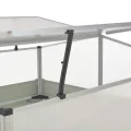 Gewächshaus Braun aus verzinktem Stahl 100 x 100 x 85 cm mit PC-Board Dach abnehmbar, Pflanzgefäß für Balkon, Garten, Terrasse, frostbeständig und winterhart, ideal für Kräuter, Blumen - Thumbnail 4