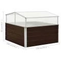 Gewächshaus Braun aus verzinktem Stahl 100 x 100 x 85 cm mit PC-Board Dach abnehmbar, Pflanzgefäß für Balkon, Garten, Terrasse, frostbeständig und winterhart, ideal für Kräuter, Blumen - Thumbnail 6