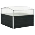 Gewächshaus Braun aus verzinktem Stahl 100 x 100 x 85 cm mit PC-Board Dach abnehmbar, Pflanzgefäß für Balkon, Garten, Terrasse, frostbeständig und winterhart, ideal für Kräuter, Blumen - Thumbnail 7