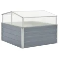 Gewächshaus Braun aus verzinktem Stahl 100 x 100 x 85 cm mit PC-Board Dach abnehmbar, Pflanzgefäß für Balkon, Garten, Terrasse, frostbeständig und winterhart, ideal für Kräuter, Blumen - Thumbnail 9