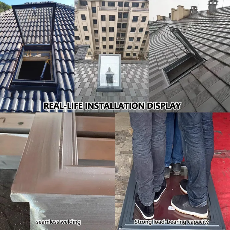 Dachfenster aus Aluminiumlegierung für den Außenbereich, belüftetes Dachfenster mit integrierter Beleuchtung für Keller und Wintergarten, langlebiges und wetterfestes Design. – Bild 4