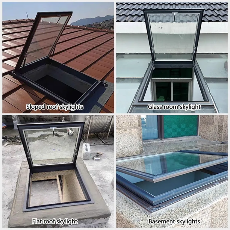 Dachfenster aus Aluminiumlegierung für den Außenbereich, belüftetes Dachfenster mit integrierter Beleuchtung für Keller und Wintergarten, langlebiges und wetterfestes Design. – Bild 5