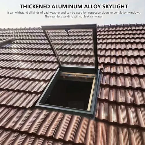 Dachfenster aus Aluminiumlegierung für den Außenbereich, Lüftungsfenster mit Beleuchtung, Dachboden-Abluftschlitz, ideal für Wintergärten und Keller. – Bild 10