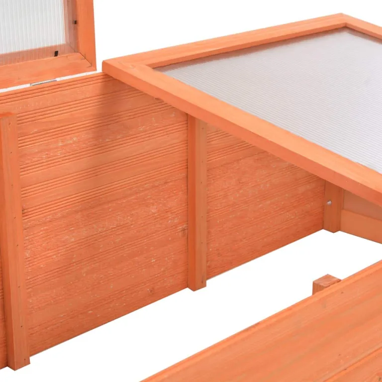 Frühbeet Holz Gewächshaus 100x50x34 cm mit PC-Platte, wasserfestes Pflanzhaus für Gemüse, Kräuter, Blumen, Anzuchthaus mit Belüftung und Frostschutz für Garten, Terrasse, Balkon – Bild 7