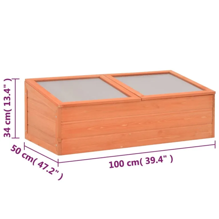 Frühbeet Holz Gewächshaus 100x50x34 cm mit PC-Platte, wasserfestes Pflanzhaus für Gemüse, Kräuter, Blumen, Anzuchthaus mit Belüftung und Frostschutz für Garten, Terrasse, Balkon – Bild 9