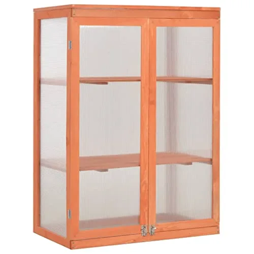 Gewächshaus-Schrank Holz mit PC-Platte 75x47x109 cm, 2 Regale, Wasserfestes Frühbeet und Pflanzhaus für Garten, Balkon, Terrasse, Frostschutz und optimale Pflanzenaufzucht – Bild 10