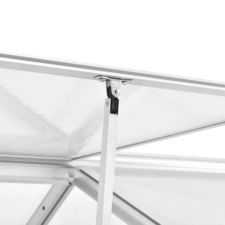Gewächshaus Aluminium 362x190x195 cm mit Polycarbonat-Platten, 13,41 m³ Volumen, UV-beständig, wärmeisoliert, mit Belüftung und Fenster für Gemüseanbau, Tomatenhaus, Balkon, Garten, Outdoor – Bild 4