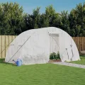 Gewächshaus mit Stahlrahmen Weiß 10 m² 5x2x2,3 m, wetterfestes Folienzelt mit Belüftung und Fenster, Pflanzenhaus für Gemüseanbau, Tomatenhaus, Frühbeet, ideal für Balkon, Garten, Terrasse - Thumbnail 1