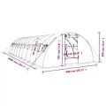 Gewächshaus mit Stahlrahmen Weiß 40 m² 10x4x2 m, wetterfestes Pflanzenhaus mit PE-Folie, Belüftung durch Fenster und Tür, ideal für Gemüseanbau, Tomatenhaus, Frühbeet, Balkon und Garten - Thumbnail 9