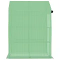 Gewächshaus mit Ablagen Stahl Grün 143x143x195 cm Garten Treibhaus mit Tür Regal Pflanzen Schutz Outdoor Beet Frühbeet Überwintern Gemüse Tomaten Frostschutz Wärme Klima - Thumbnail 4