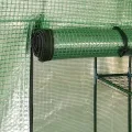 Gewächshaus mit Ablagen Stahl Grün 143x143x195 cm Garten Treibhaus mit Tür Regal Pflanzen Schutz Outdoor Beet Frühbeet Überwintern Gemüse Tomaten Frostschutz Wärme Klima - Thumbnail 5