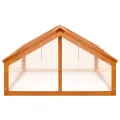 Gewächshaus Braun aus massivem Tannenholz 114x80x50 cm Frühbeet mit Klappdach für Garten Balkon Terrasse, wetterfestes Treibhaus zum Pflanzen Schutz und Frostschutz im Outdoor Beet - Thumbnail 10