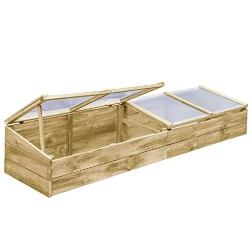 Gewächshaus Imprägniertes Kiefernholz 200 x 50 x 35 cm Garten Treibhaus Frühbeet Anzucht Haus Schutz Outdoor Wärme Frostschutz Gemüse Ernte Wetterfest – Bild 9